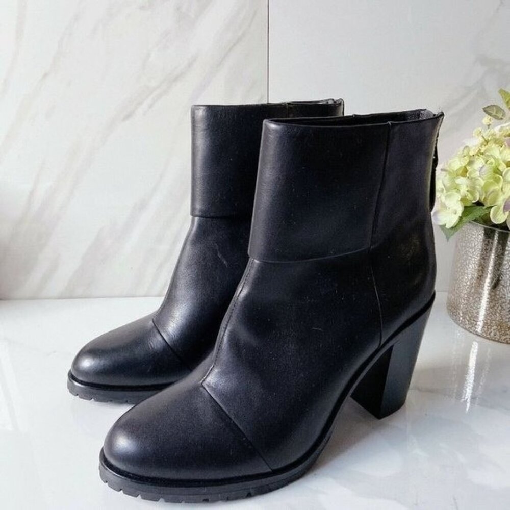Rag & Bone Newbury 2.0 Platform Ankle Boots Bootie Black Leather Zip EU 37 US 37 - Picture 6 of 10
